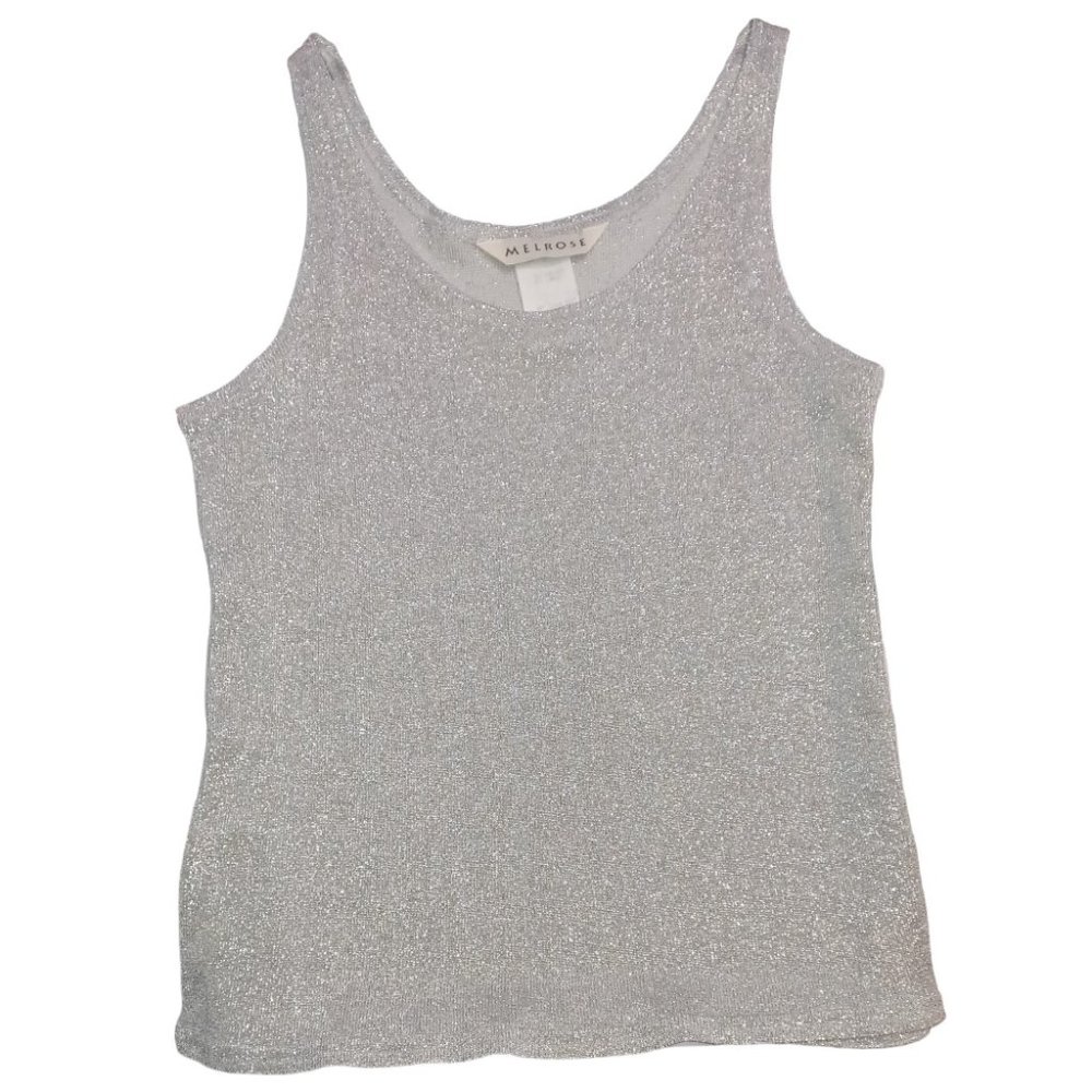 Melrose Silver Metallic Tank Top Size M